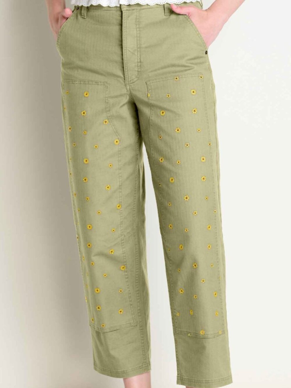 Toad&Co. Juniper Utility Pant with Sunflower Embroidery